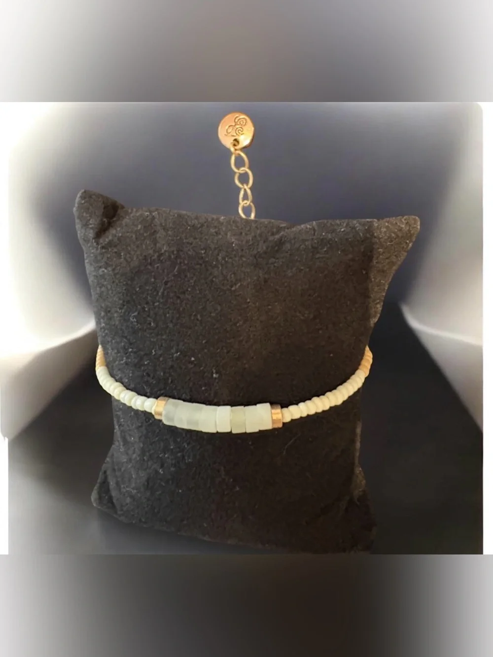 Plunder Beaded Stretch Bracelet with Light Seafoam Center Beads